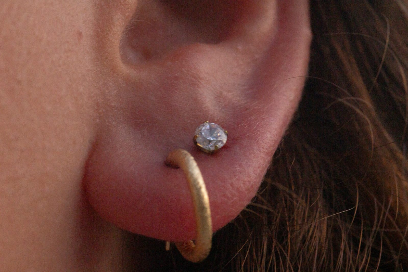 Lobe Hoop Crystal